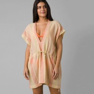 NWT Prana Marina Bay Striped Gauzy Tunic in Peach